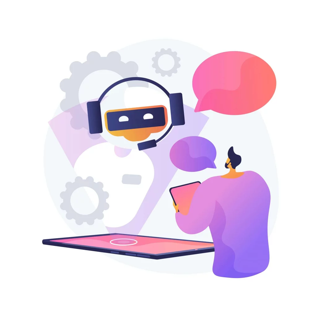 Dialog with chatbot. Artificial intelligence